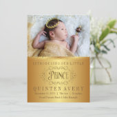 Faire-part de naissance Prince Gold (Debout devant)