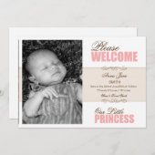 Faire-part de naissance - Princesse 2 (Devant / Derrière)