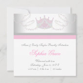 Faire-part de naissance Princesse Filles Gris Rose (Dos)
