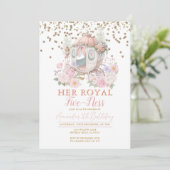 Faire-part de naissance Princesse Rose Carrosse Fl (Debout devant)