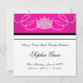 Faire-part de naissance Princesse Rose Noir pour f (Dos)