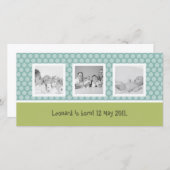 Faire-part de naissance rapide avec pois mignons (Devant / Derrière)