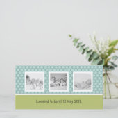 Faire-part de naissance rapide avec pois mignons (Debout devant)