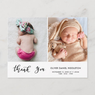 Faire-part de naissance Remerciement Écriture mode