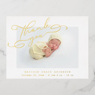 Faire-part de naissance Remerciement Photo Bébé Fe