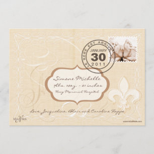 Faire-part de naissance romantique française chic