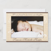 Faire-part de naissance romantique française chic (Dos)