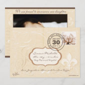 Faire-part de naissance romantique française chic (Devant / Derrière)