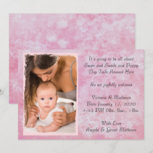 Faire-part de naissance rose