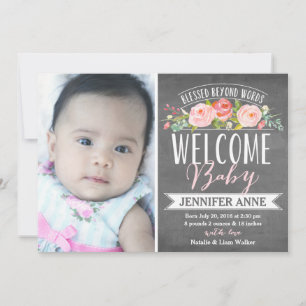 Faire-part de naissance rose du tableau   de