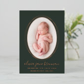Faire-part de naissance Rose Gold Deep Sage (Debout devant)