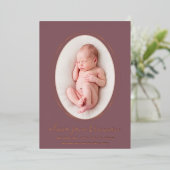 Faire-part de naissance Rose Gold Dusty Rose (Debout devant)