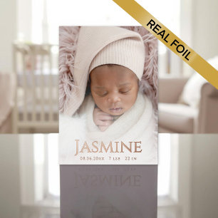 Faire-part de naissance rose Gold Foil