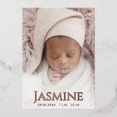 Faire-part de naissance rose Gold Foil (Recto)