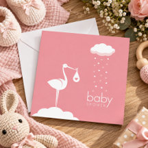 Faire-part de naissance Rose Livraison par la cigo