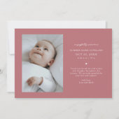 Faire-part de naissance rose Merci Script Fantaisi (Dos)