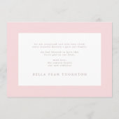 faire-part de naissance rose minimaliste en collag (Dos)