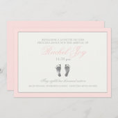 Faire-part de naissance rose tendance (Devant / Derrière)