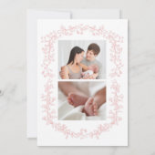 Faire-part de naissance Rose Toilette (Dos)