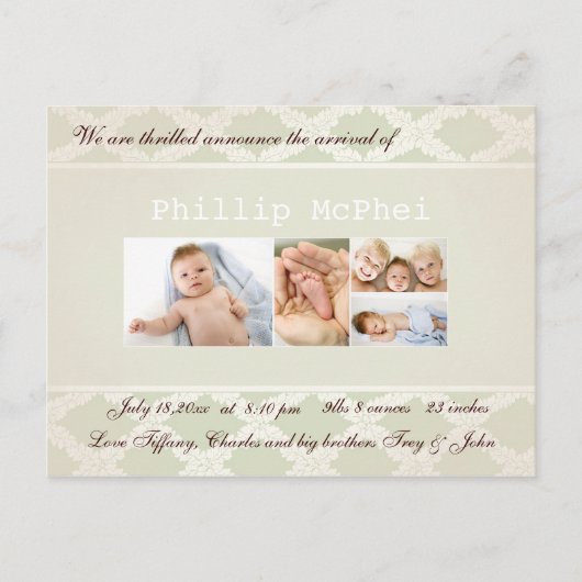 Faire-part de naissance Royal Photo (Devant)