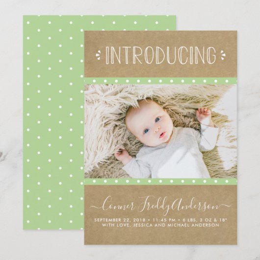 Faire-part de naissance Russe Kraft (Devant / Derrière)