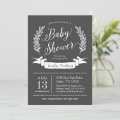 Faire-part de naissance Rustique sur tableau noir (Debout devant)