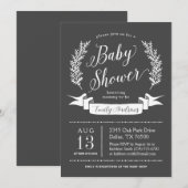 Faire-part de naissance Rustique sur tableau noir (Devant / Derrière)