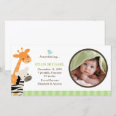 Faire-part de naissance Safari Friends (Devant / Derrière)