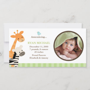 Faire-part de naissance Safari Friends