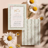 Faire-Part de Naissance Silly Goose Vert Gingham R