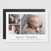 Faire-part de naissance simple avec 3 photos pour (Devant / Derrière)