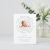 Faire-part de naissance simple avec photo de bébé (Debout devant)