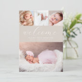 Faire-part de naissance simple Collage photo de bi (Debout devant)