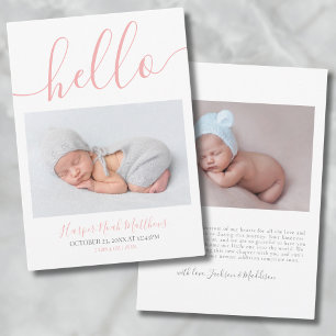 Faire-part de naissance simple de bébé fille avec 