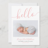 Faire-part de naissance simple de bébé fille avec  (Devant)