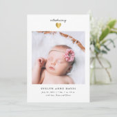 Faire-part de naissance simple de photo de bébé de (Debout devant)