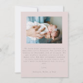 faire-part de naissance simple et douce avec messa (Dos)