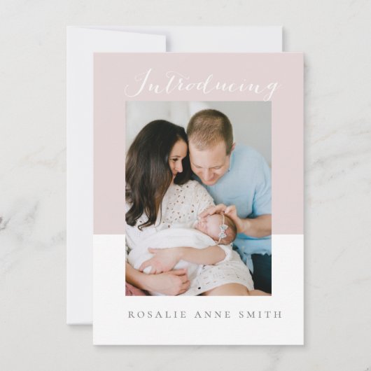 faire-part de naissance simple et douce avec messa (Devant)