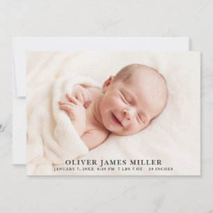 Faire-part de naissance simple et élégant