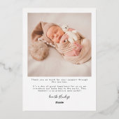 Faire-part de naissance simple et élégant pour béb (Verso)