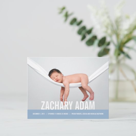 Faire-part de naissance simple moderne (Debout devant)