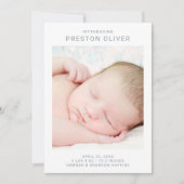 Faire-part de naissance simple moderne (Devant)