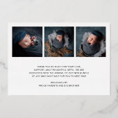 Faire-part de naissance simple photo or feuille d' (Verso)