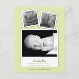 Faire-part de naissance Simple Snapshots Bébé (Ver