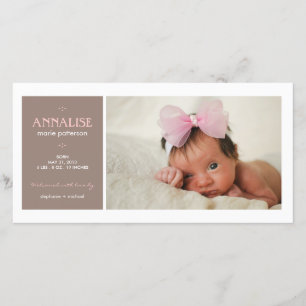 Faire-part de naissance spécial de bébé de photo