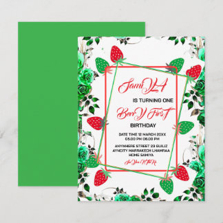 Faire-part de naissance Strawberry Photo Invite Be