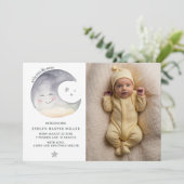 Faire-part de naissance Sur La Carte Moon Watercol (Debout devant)