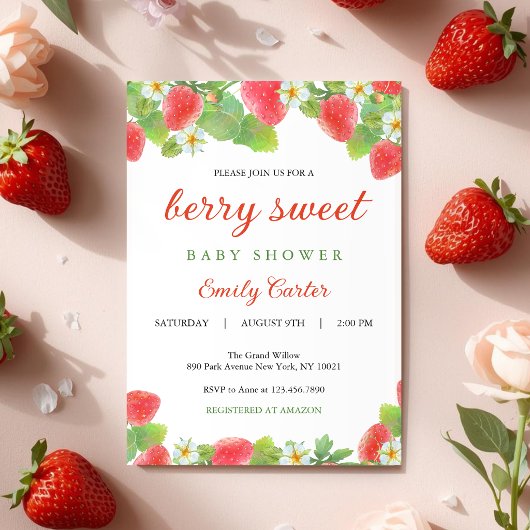 Faire-Part de Naissance sur le Thème de la Fraise 