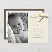 Faire-part de naissance Sweet Birdie Baby (Devant / Derrière)