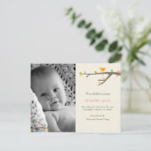 Faire-part de naissance Sweet Birdie Baby (Debout devant)